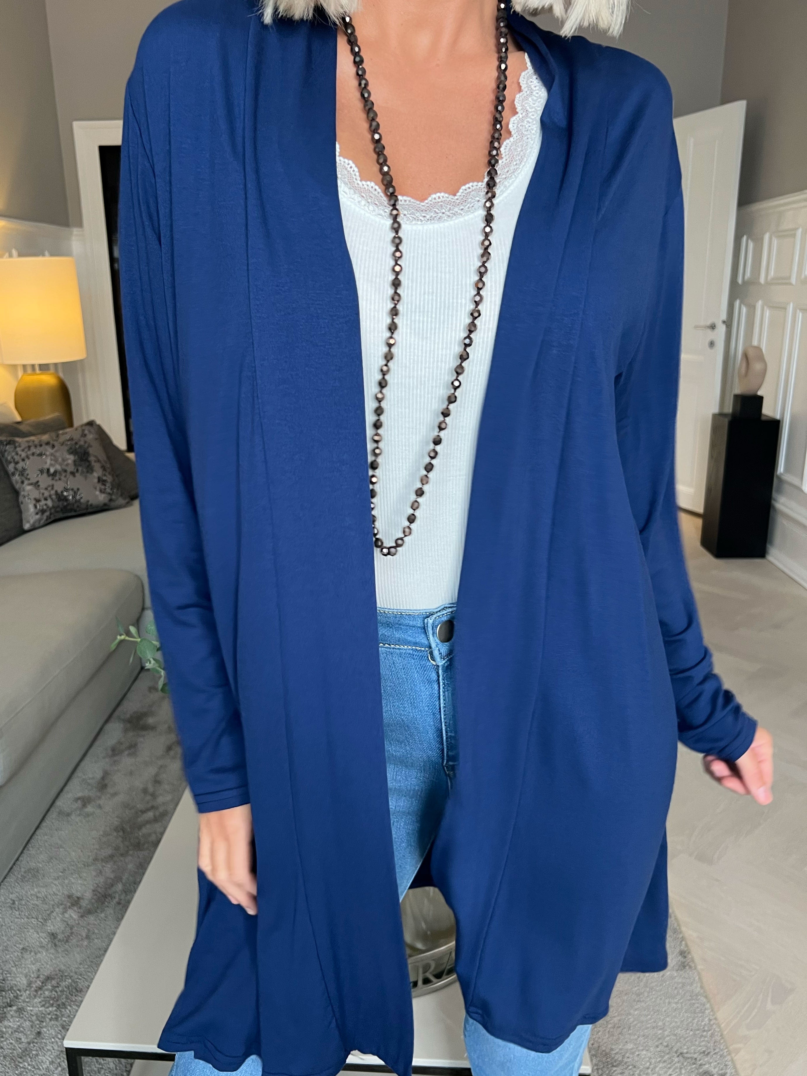 Rosa - Basis cardigan i jersey stof (bestseller)